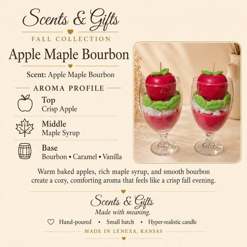 Scents & Gifts Apple Maple Bourbon whole-apple goblet candle aroma profile