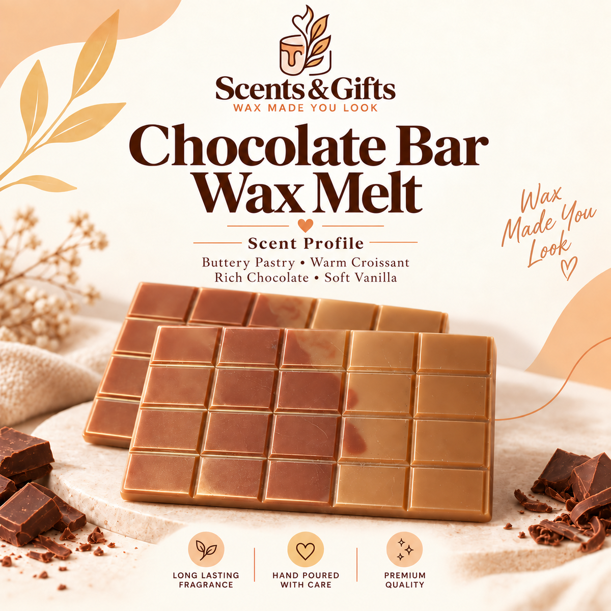 Scents & Gifts chocolate bar wax melt scent profile