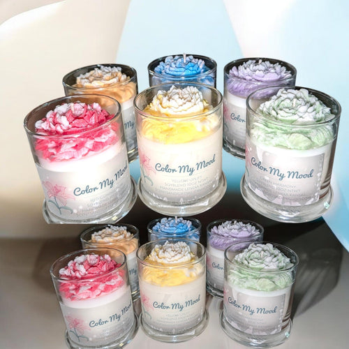 Scents & Gifts Color My Mood aromatherapy candle collection in six colors