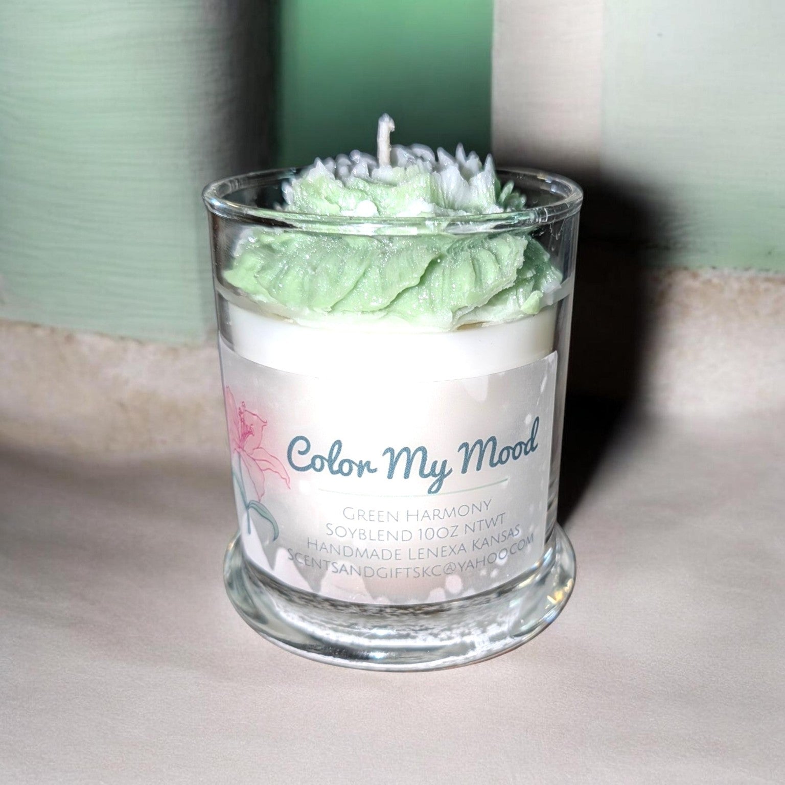 Color My Mood Green Harmony candle