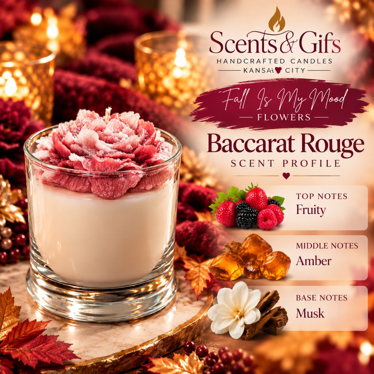 Scents & Gifts Fall Is My Mood Flowers Baccarat Rouge scent profile