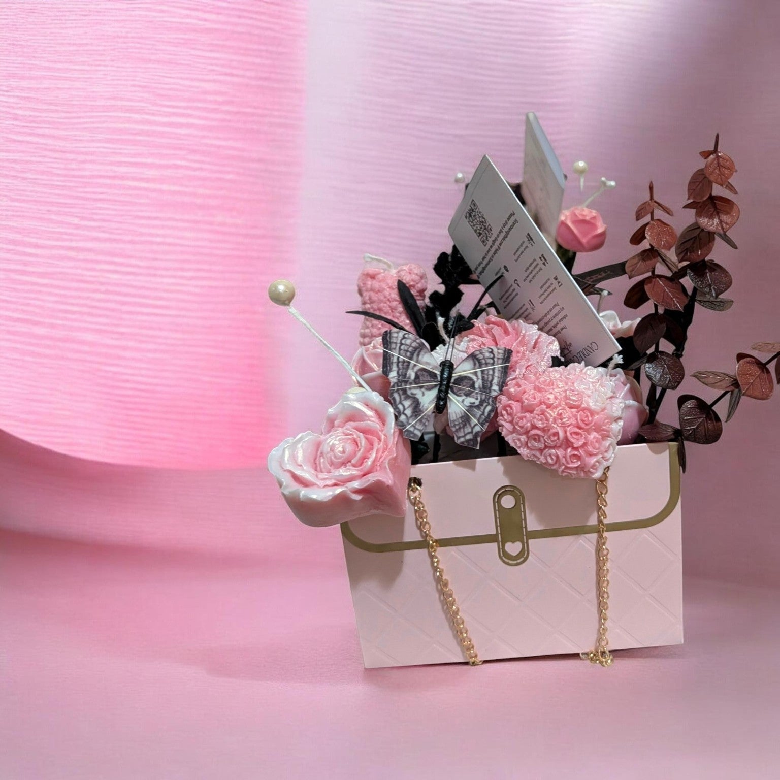 Pink Prosecco Halloween Flower Candle and Wax Melt Bouquet by Scents & Gifts