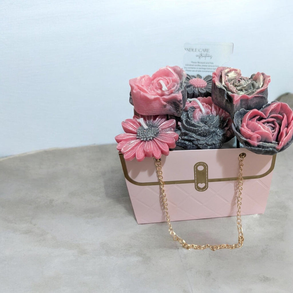 Pink Sugar Halloween Flower Candle and Wax Melt Bouquet style 1 by Scents & Gifts