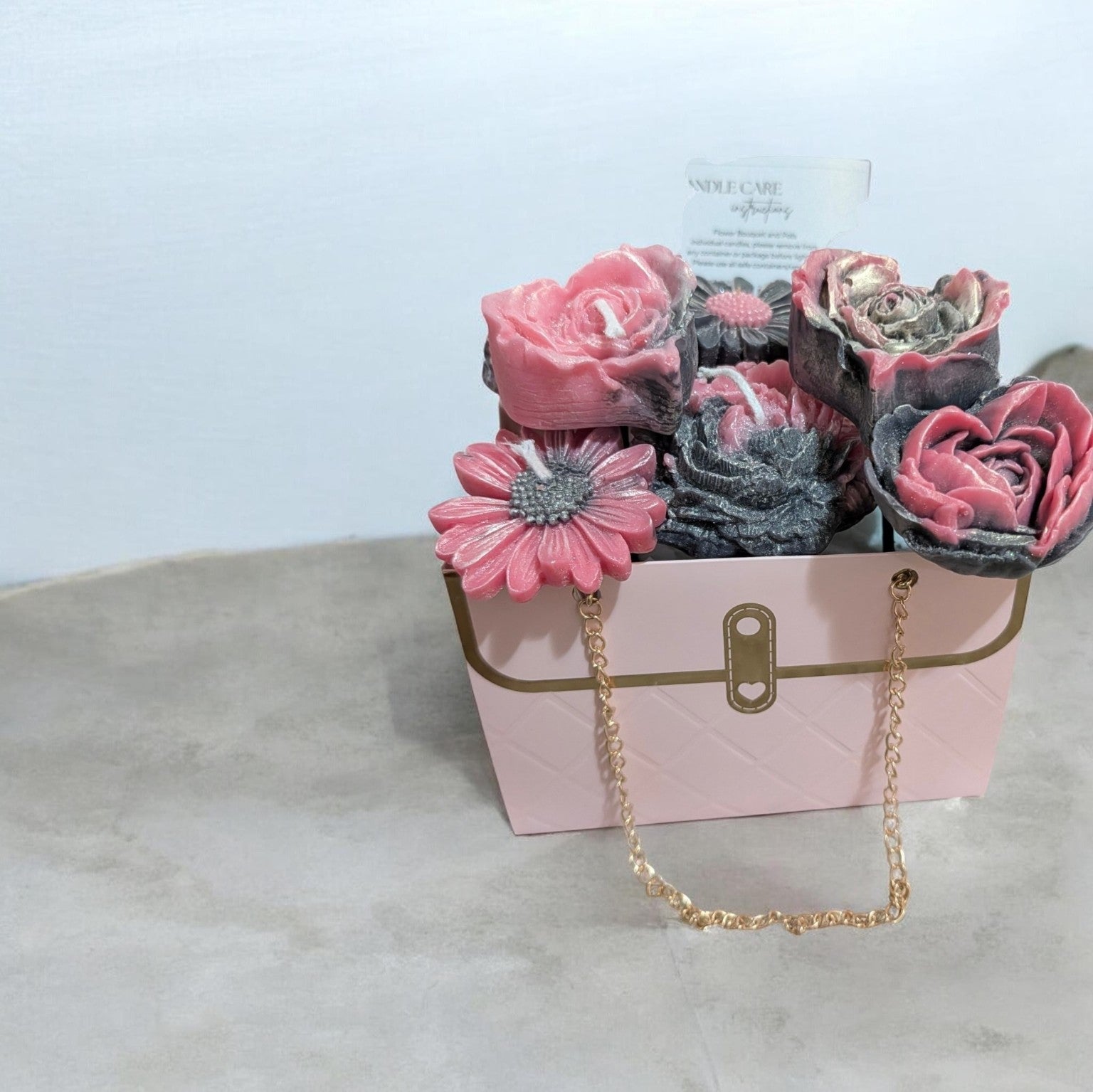 Pink Sugar Halloween Flower Candle and Wax Melt Bouquet style 1 by Scents & Gifts