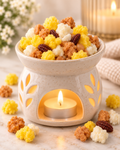 Popcorn wax melts in a wax warmer by Scents & Gifts