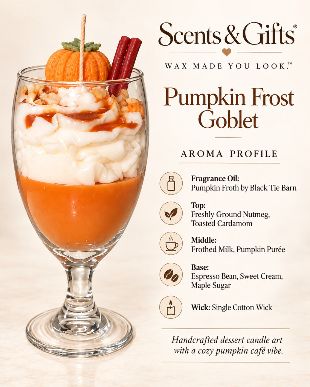 Pumpkin Frost Goblet aroma profile by Scents & Gifts