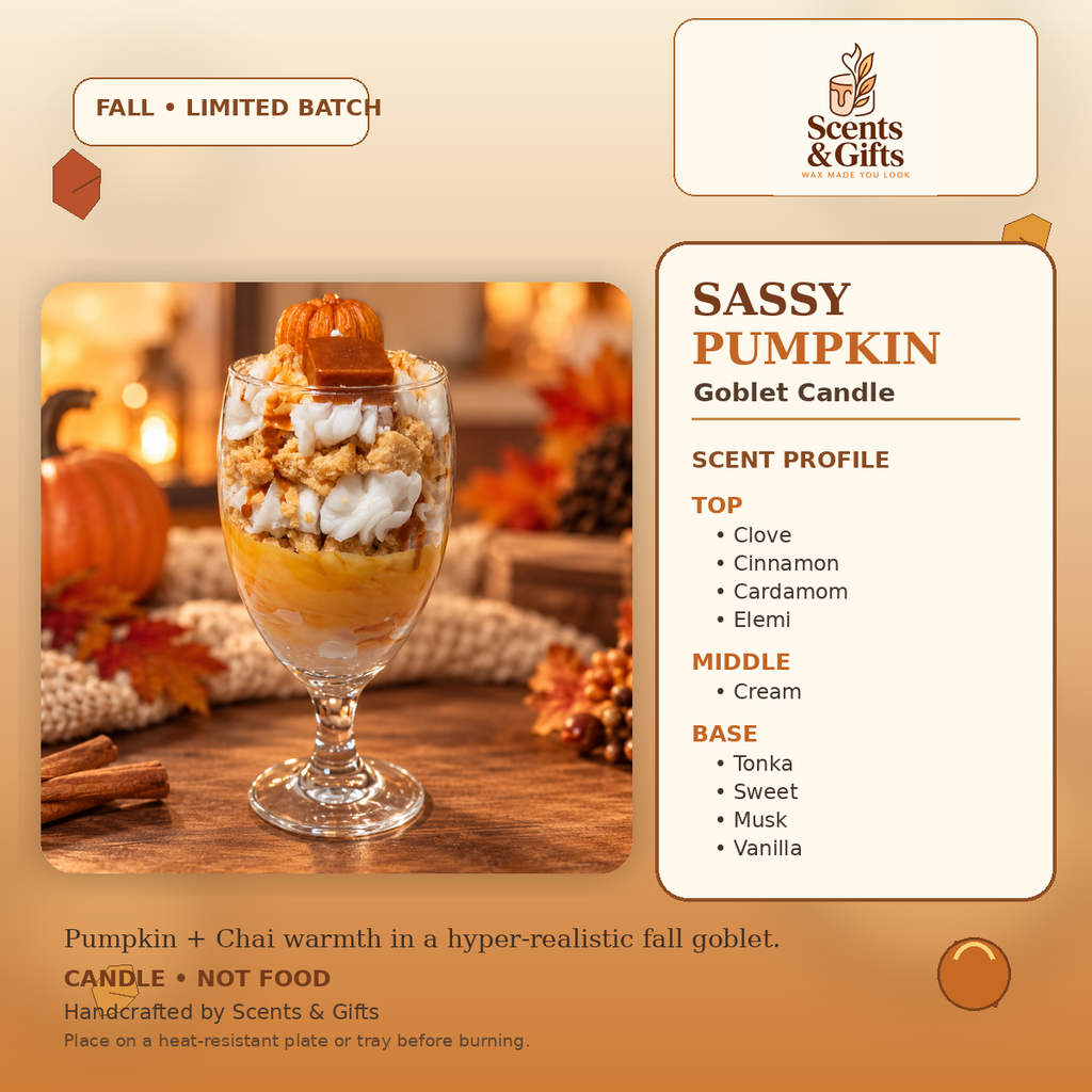 Scents & Gifts Sassy Pumpkin Goblet Candle fall scent profile