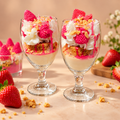 Strawberry Shortcake Crumble stemmed dessert candle goblet hero — Scents & Gifts