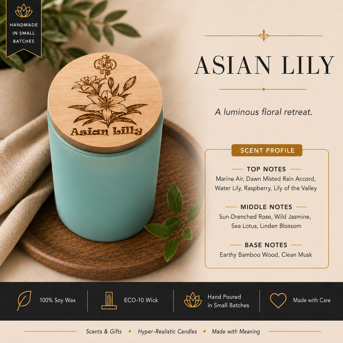 Simply Soy Asian Lily candle scent profile