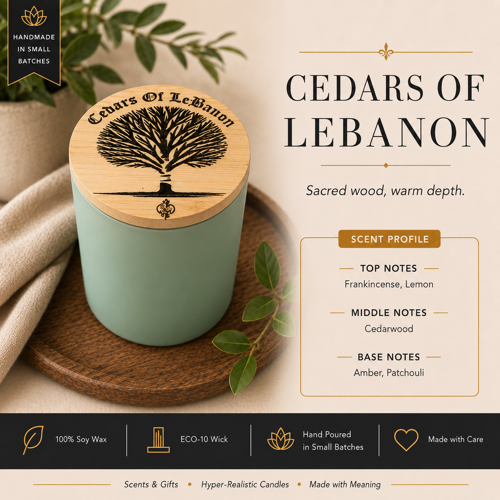 Simply Soy Cedars of Lebanon candle scent profile