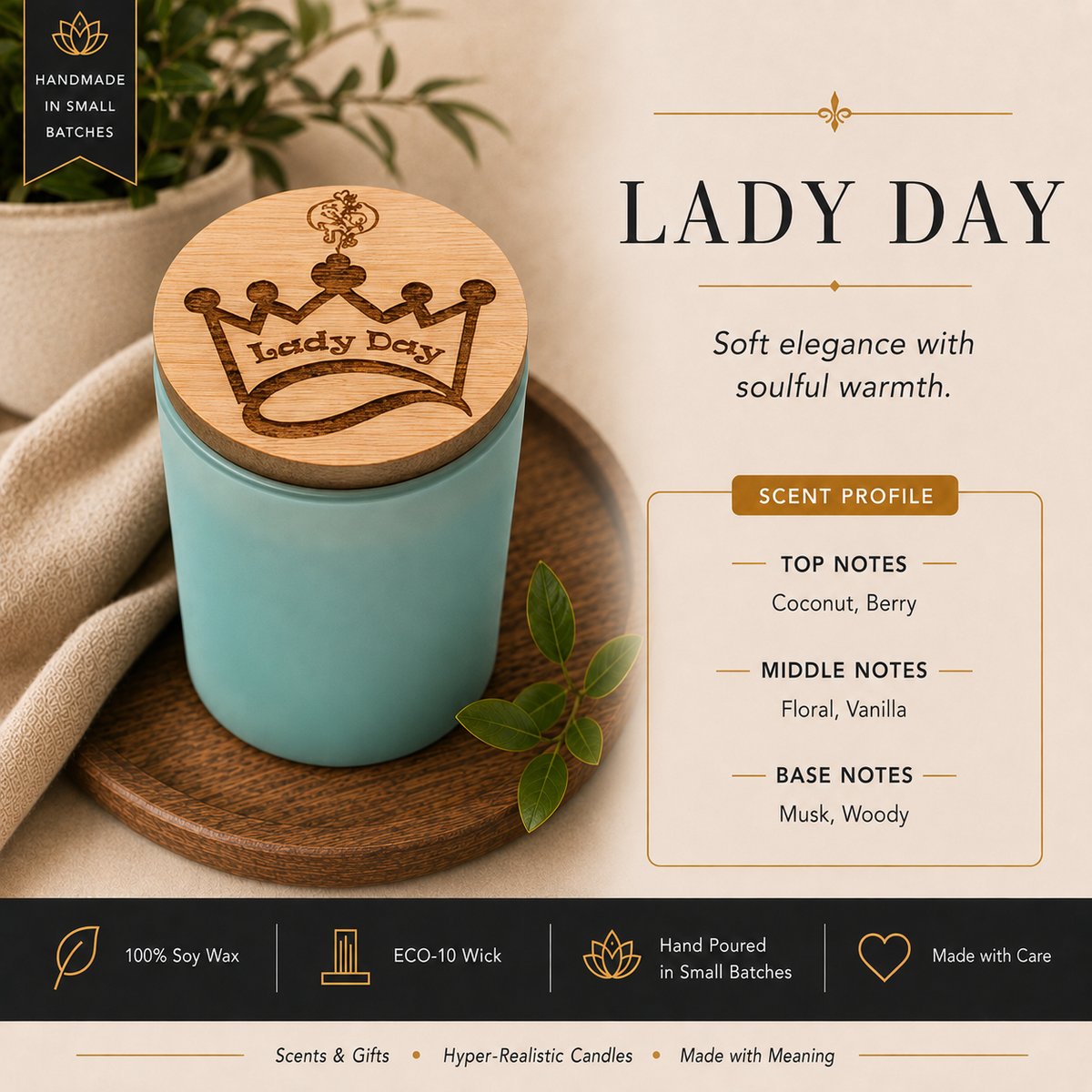 Simply Soy Lady Day candle scent profile