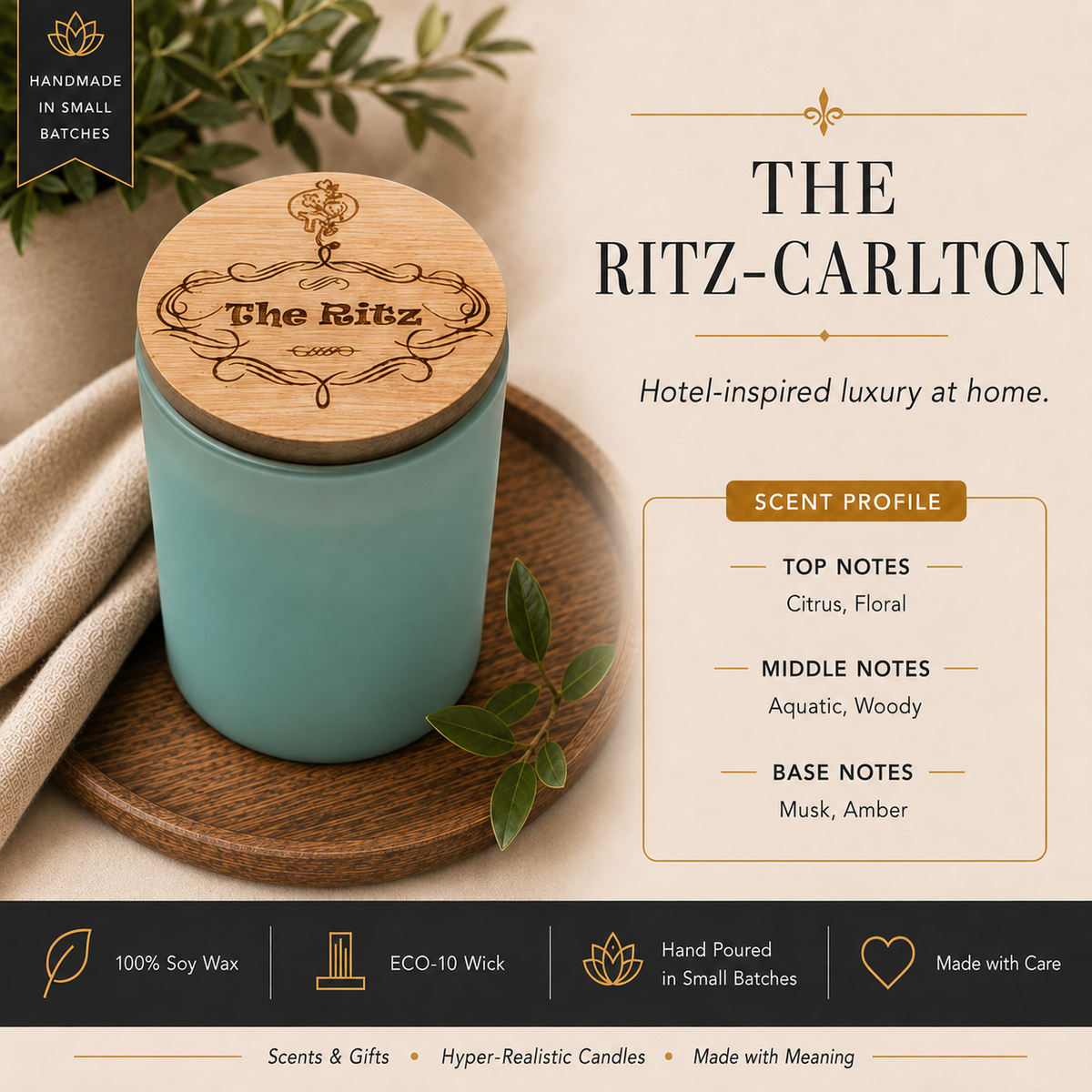 Simply Soy The Ritz-Carlton candle scent profile