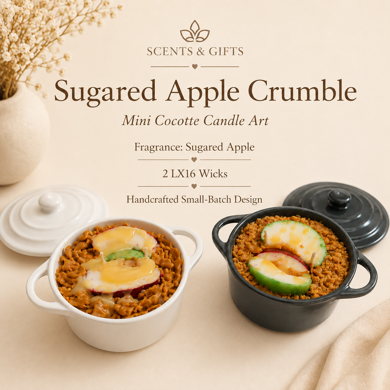 Scents & Gifts Sugared Apple Crumble cocotte candle details